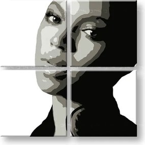 Ručne maľovaný POP Art obraz BEYONCÉ 4 dielny  bey