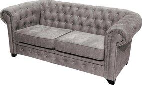 XXXLutz SEDAČKA CHESTERFIELD, drevo, textil, kompozitné drevo, sivá MID.YOU - Sedačky - 000694009818