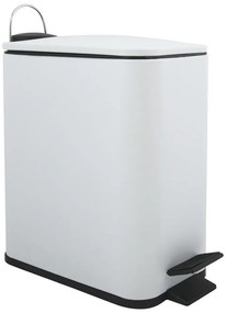 Matne biely nášľapný oceľový odpadkový kôš 5 l Erik – Spirella