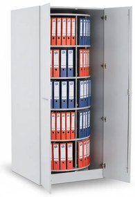 Skriňa s otočným regálom na šanóny, 5 poschodí, uzamykateľná, biela