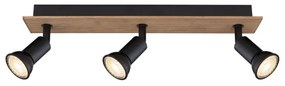 Globo 57998-3W - Bodové svietidlo DREW 3xGU10/35W/230V drevo/kov