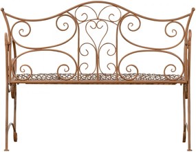 Rustikálna kovová lavička Tar - Hnedá antik