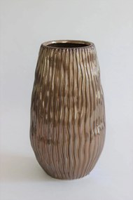 Hnedá perleťová keramická váza 31cm