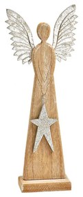 Drevený anjel ANGEL SILVER 26 cm prírodný