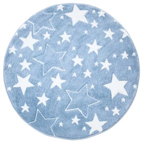 Dekorstudio Okrúhly detský koberec BEAUTY modré hviezdy Priemer koberca: 120cm