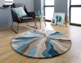 Flair Rugs koberce Ručně všívaný kusový koberec Infinite Splinter Teal kruh  - 135x135 (průměr) kruh cm | BIANO