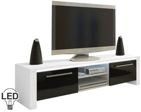 TV stolík/skrinka Freddy (biela + lesk čierny). Vlastná spoľahlivá doprava až k Vám domov. 780041