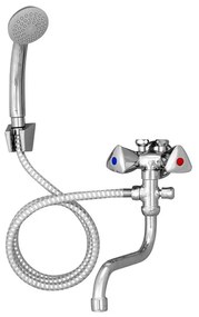 Mereo, Batérie kombinovaná dvouručková so sprchou pre nízkotl.ohrievače, ramienko, sprcha, sprchová hadica, MER-CBS602007M