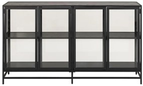 Seaford vitrína so sklom čierna 152x86cm