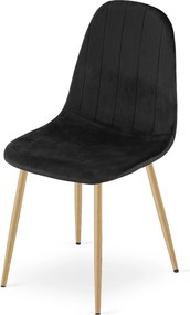 Jedálenská stolička PADVA VELVET, čierna