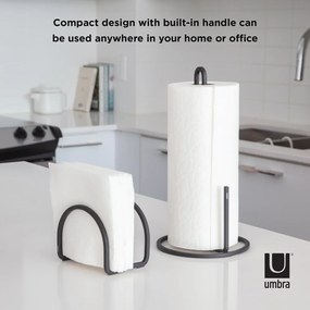 Čierny oceľový držiak na kuchynské utierky ø 17 cm Squire – Umbra