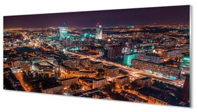 Obraz na akrylátovom skle Varšava mesto nočné panorama 120x60 cm
