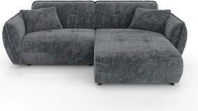 Tmavosivá ženilková rohová pohovka (pravý roh/s leňoškou) Nelia – Ropez