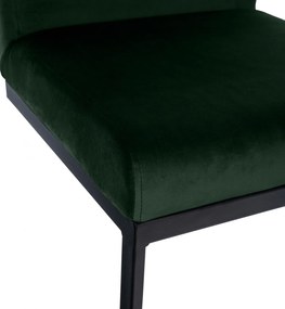 Barová stolička Hopewell B - zamat, čierny rám - zelená
