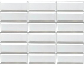 Obkladové panely 3D PVC 06, rozmer 440 x 580 mm, obklad biely so sivou škárou, IMPOL TRADE