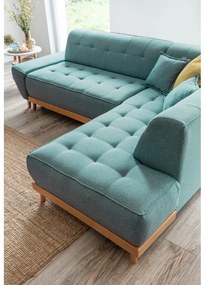 Tyrkysovomodrá rozkladacia rohová pohovka (pravý roh) Dazzling Daisy – Miuform