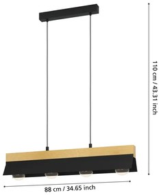 Eglo 900444 - Luster na lanku TARRAFO 4xE27/40W/230V