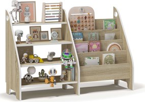 Wooden Toys Montessori regál pre deti Knižnica na knihy Organizér 2 v 1 Sonoma