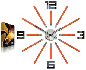 3D nalepovacie hodiny Briliant oranžové