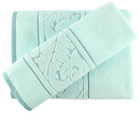 Set mentolovozeleného bavlneného uteráka a osušky Foutastic