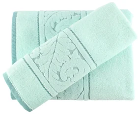 Set mentolovozeleného bavlneného uteráka a osušky Foutastic