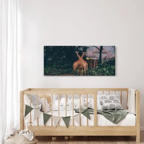 Obraz dvoch žiráf (120x50 cm)