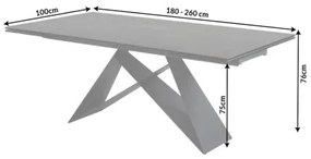 Rozkladací jedálenský stôl 38557 180/260 x 90cm Lava Ceramik  - Komfort-nábytok