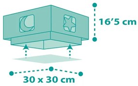 Dalber 63236H - Detské stropné svietidlo MOONLIGHT 2xE27/60W/230V zelená