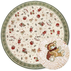 Zelený okrúhly koberec s vianočným motívom s prímesou bavlny ø 160 cm Toy's Delight Green Christmas – Villeroy&amp;Boch
