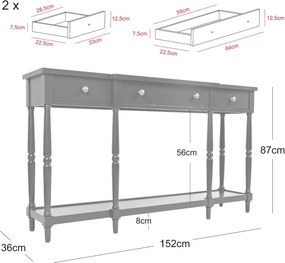 Konferenčný stolík Avola 152 cm z masívu biely