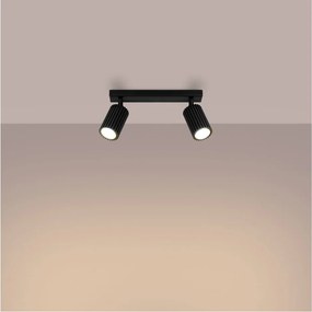 Čierne bodové svietidlo 6,5x30 cm Gleam – Sollux