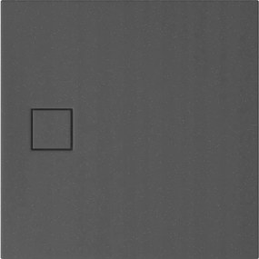 Cersanit Tako Slim, Štvorcová sprchová vanička 90x90x4 cm + šedý sifón, šedá matná, S932-162