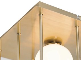 Moderné stropné svietidlo zlaté s opálovým sklom 9 svetiel - Atény