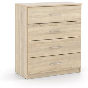 DREVONA Zásuvková komoda dub sonoma BASIC KOM 4ZAS
