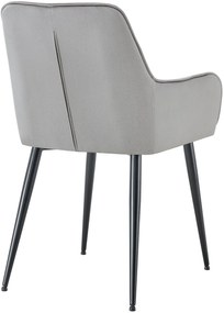 Jedálenská stolička Ferndale - zamat - svetlo šedá