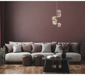 ITALUX PND-406007-V5-HBR - Luster na tyči CANELLO 5xG9/5W/230V mosadz