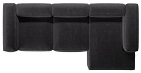 Tmavosivá menčestrová rohová pohovka (pravý roh/s leňoškou) Bergamo – Cosmopolitan Design