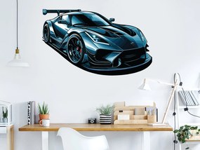 Modrý športiak textilní prelepiteľná nálepka na stenu hárok 47 x 28 cm