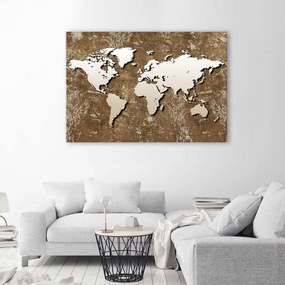 Obraz na plátně Abstrahování mapy Brown - 100x70 cm