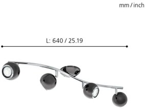 EGLO 31008 - LED Bodové svietidlo BIMEDA 4xGU10/3W LED