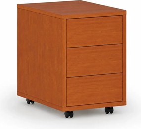 Kancelársky mobilný kontajner PRIMO WOOD, PUSH-lock, 3 zásuvky, čerešňa