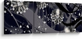 Obraz - Diamanty v priestore (s hodinami) (90x30 cm)