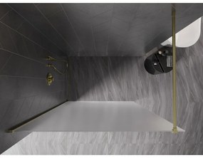 Mexen Kioto-X, sprchová zástena 130 x 200 cm, 10mm sklo námraza, zlatý matný profil, 800-130-101-55-30-X