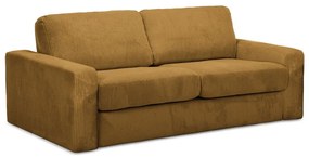 Menčestrová rozkladacia pohovka v horčicovej farbe 195 cm Nona – Makamii