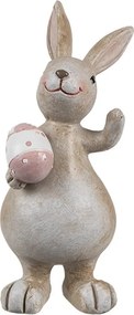 Dekorácia hnedý králik s vajíčkom - 5*4*11 cm
