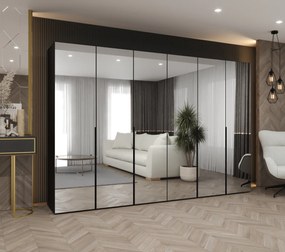 Šatníková skriňa 300 cm Alice 3 (čierna + čierna). Akcia -20%. Vlastná spoľahlivá doprava až k Vám domov. 1126250