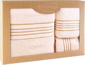 BAVLNENÉ UTERÁKY TIWANO SADA 1 KS 30X50 CM, 1 KS 50X90 CM, 1 KS 70X140 CM KRÉMOVÁ