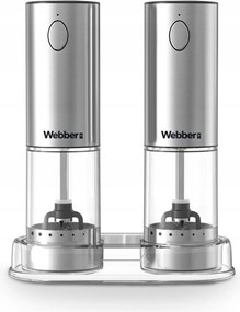 WEBBER Elektrický mlynček na soľ a korenie - dobíjateľný