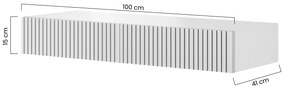 Nicole 100 cm závesná konzola / toaletný stolík - matná čierna