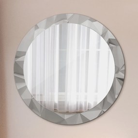 Okrúhle ozdobné zrkadlo na stenu Abstraktný biely kryštál fi 80 cm